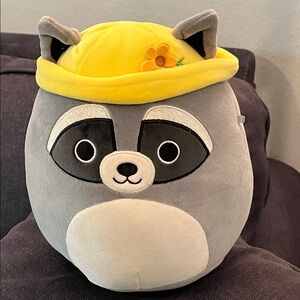 Gray and Yellow Plush Raccoon Toy